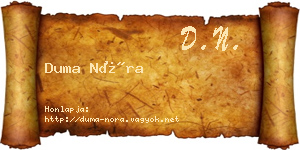 Duma Nóra névjegykártya