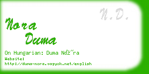 nora duma business card